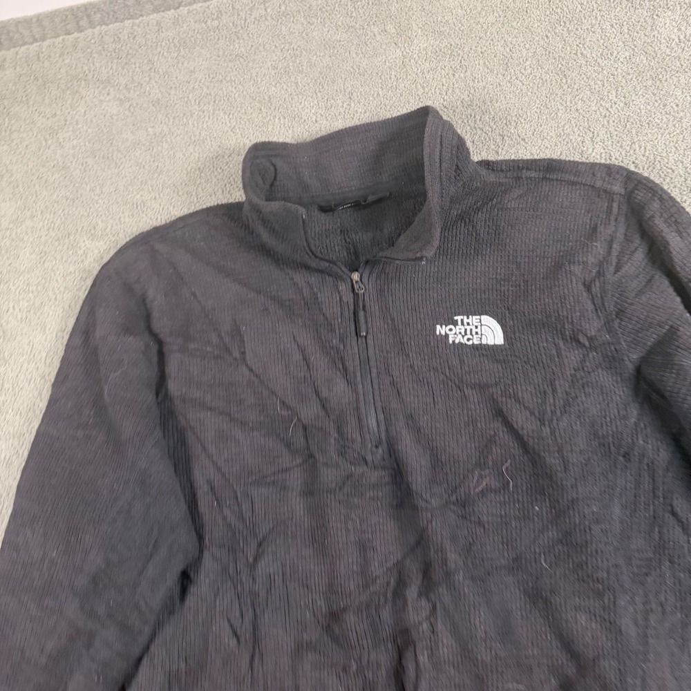 The North Face Mens Black Grid Fleece Quarter Zip‎ Pullover Jacket Size Large